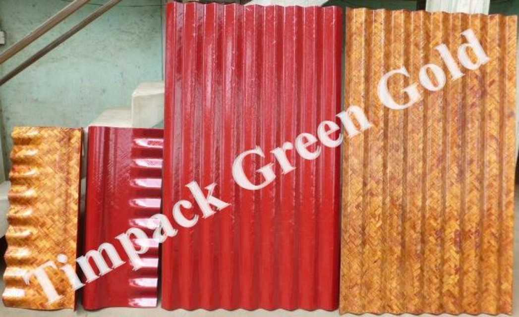 Bamboo Mat Corrugated Sheet